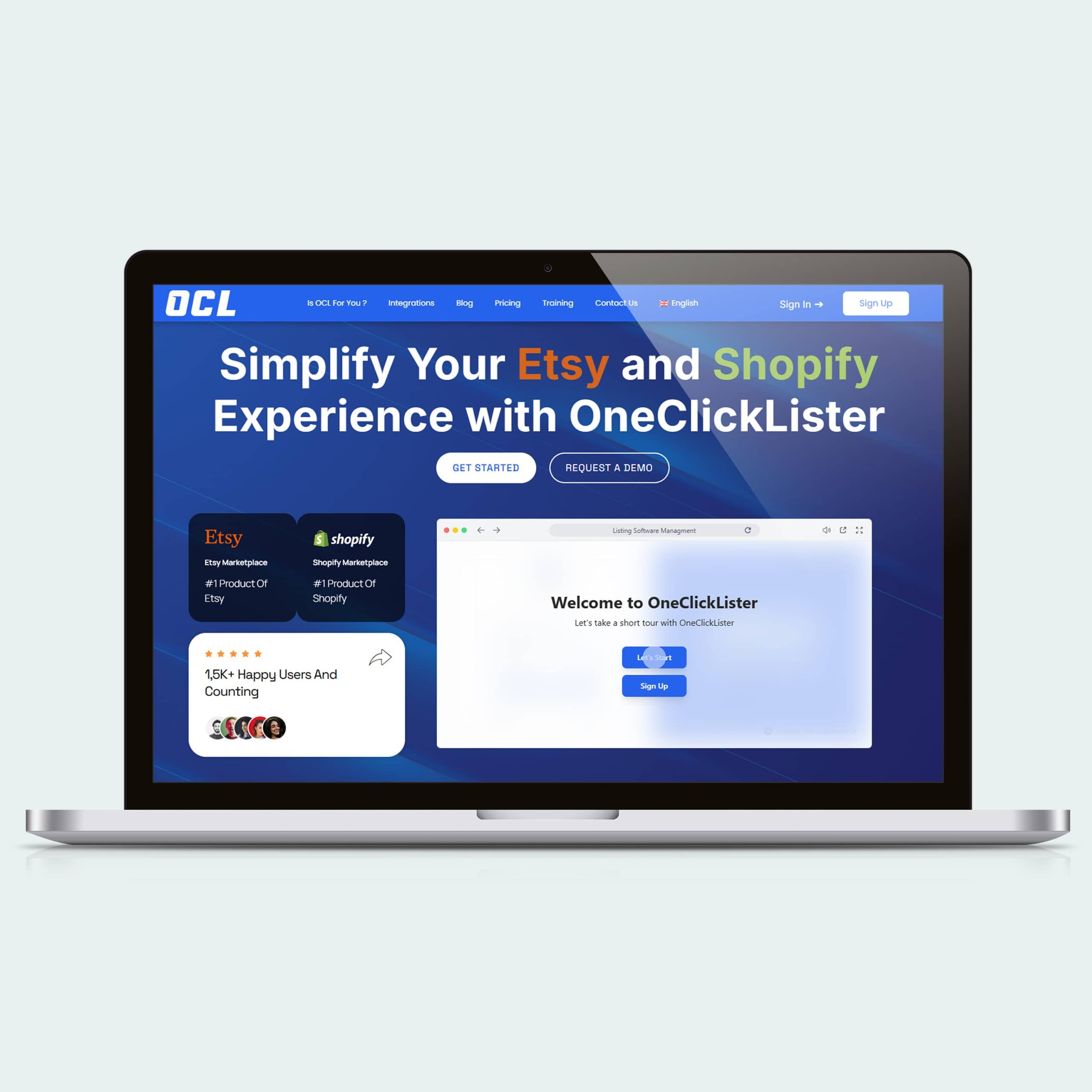 OneClickLister Web Design